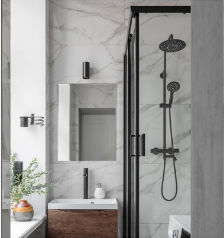 Modern bathroom plumbing installation